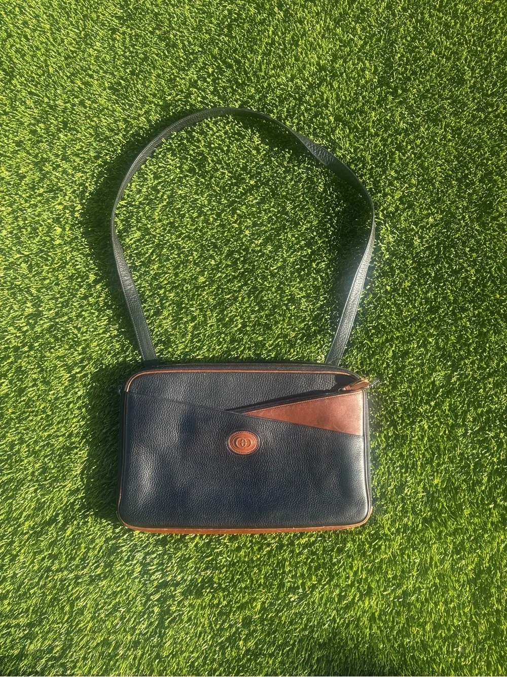 Gucci Black and Brown Leather Messenger Bag